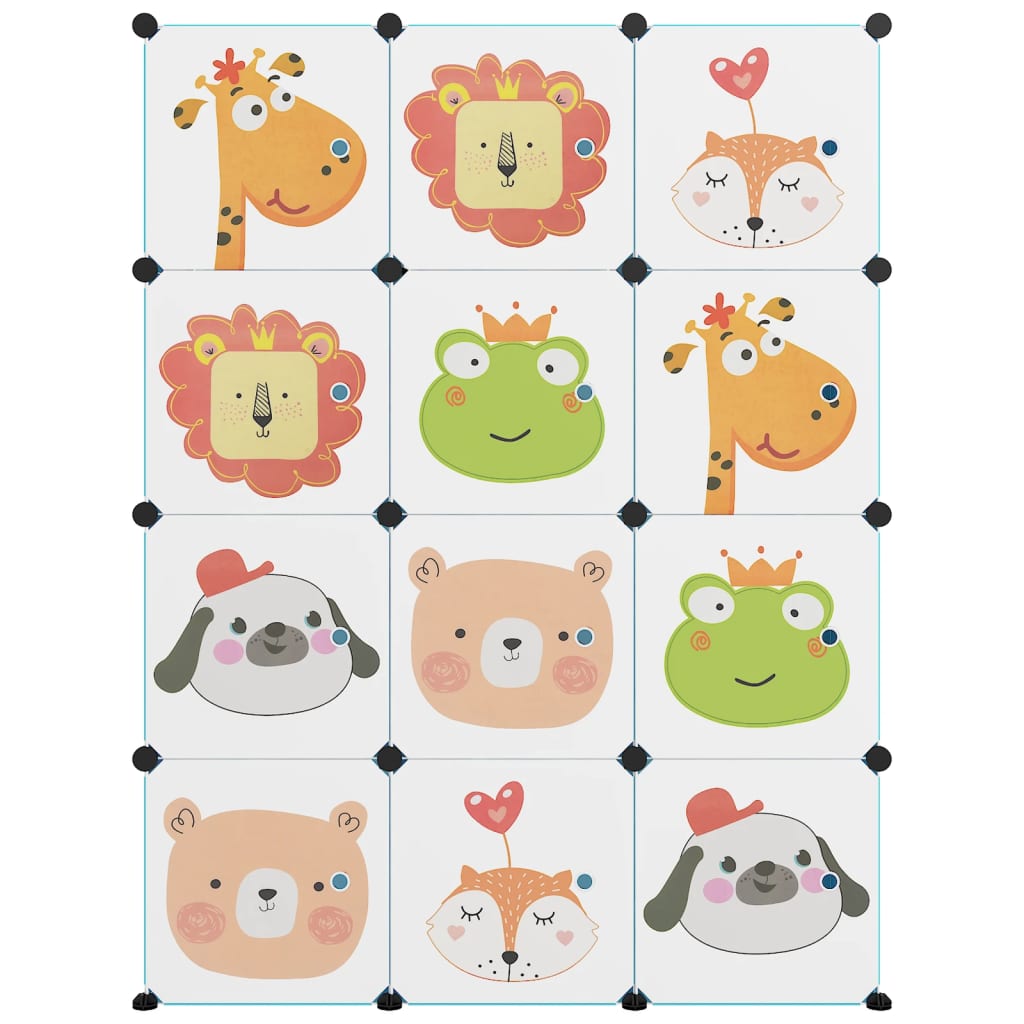 Berkfield Cube Storage Cabinet for Kids with 12 Cubes Blue PP