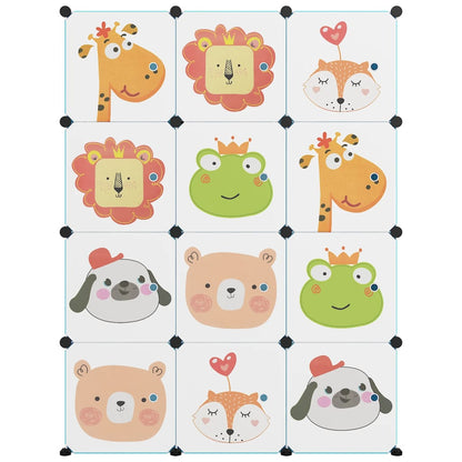 Berkfield Cube Storage Cabinet for Kids with 12 Cubes Blue PP