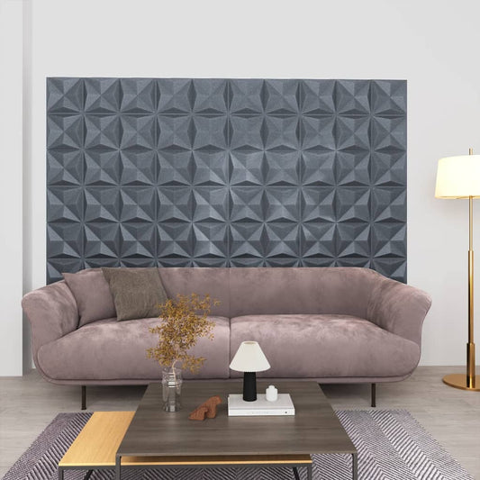 Berkfield 3D Wall Panels 48 pcs 50x50 cm Origami Grey 12 m�__