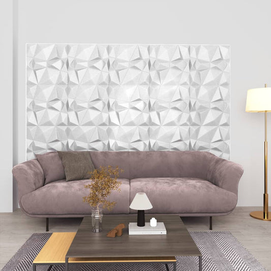 Berkfield 3D Wall Panels 12 pcs 50x50 cm Diamond White 3 må_