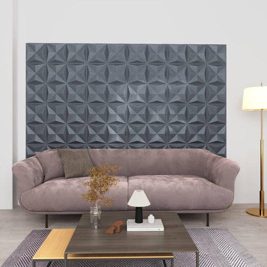 Berkfield 3D Wall Panels 12 pcs 50x50 cm Origami Grey 3 m�__