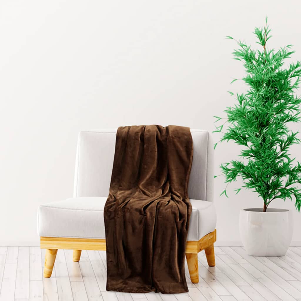 Berkfield Blanket Cocoa Brown 200x240 cm Polyester