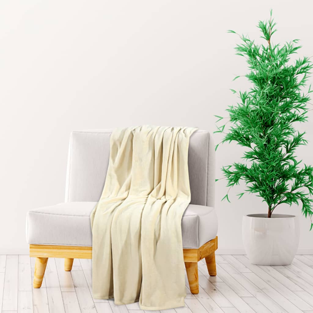 Berkfield Blanket Cream 130x170 cm Polyester