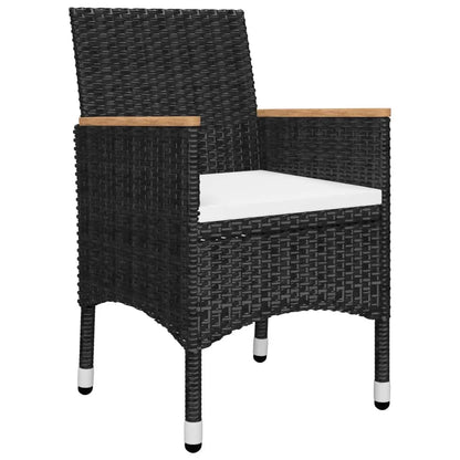Berkfield 5 Piece Garden Dining Set with Cushions Black