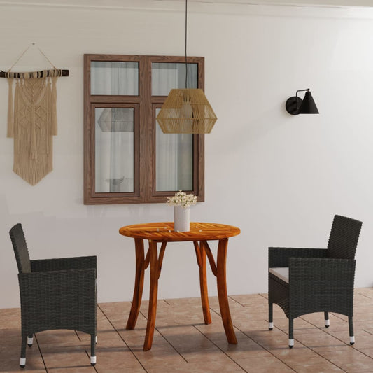 Berkfield 3 Piece Garden Dining Set with Cushions Poly Rattan Brown