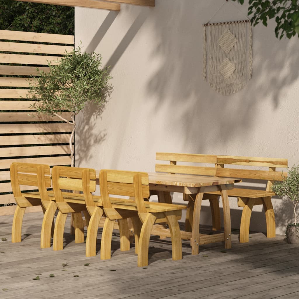 Berkfield 5 Piece Garden Dining Set Impregnated Pinewood