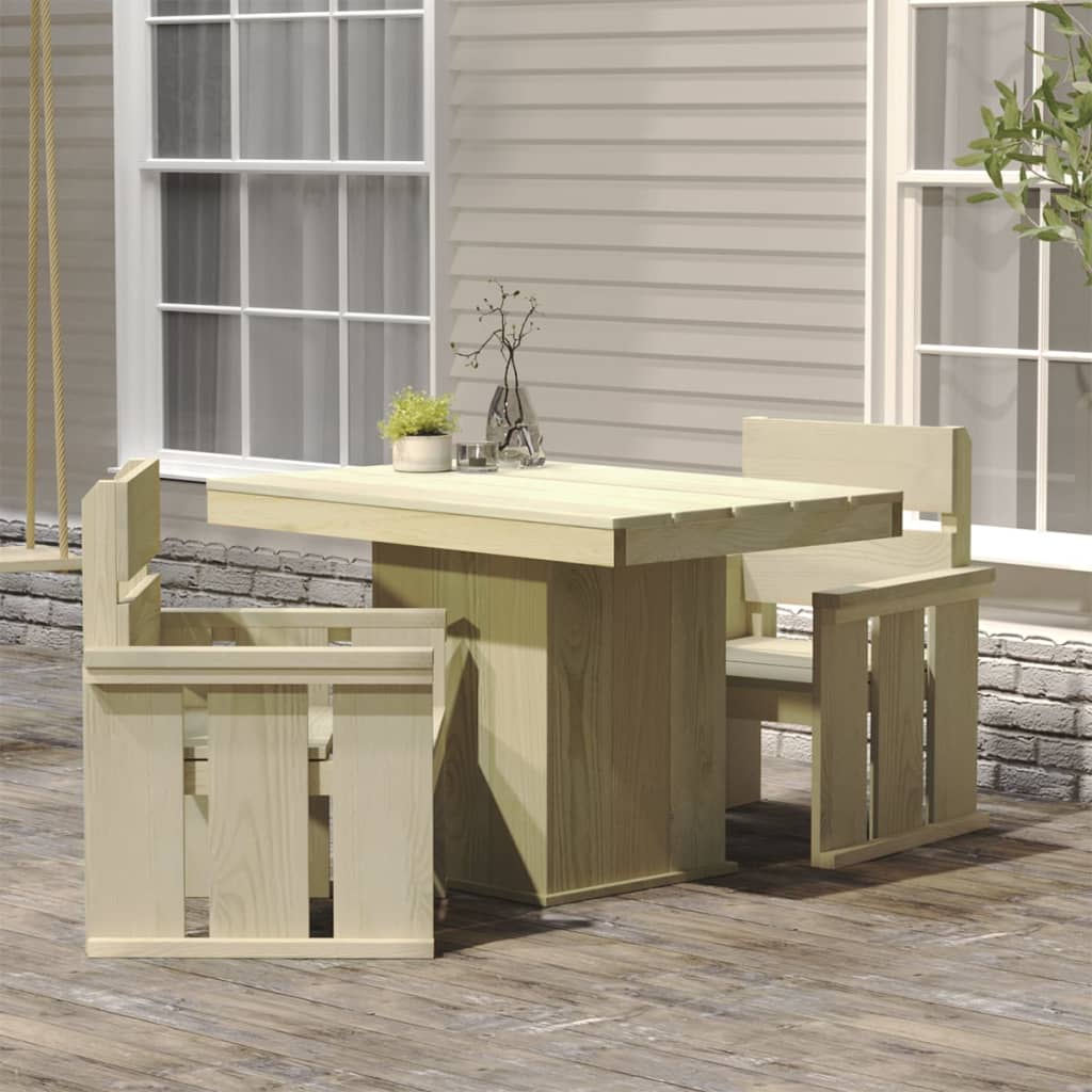 Berkfield 3 Piece Garden Dining Set Impregnated Pinewood