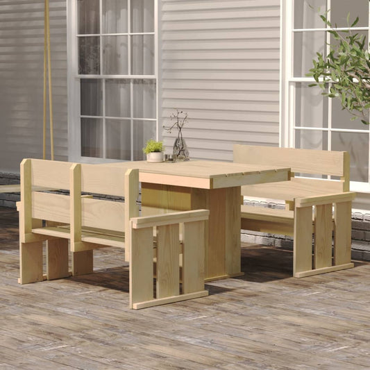 Berkfield 3 Piece Garden Dining Set Impregnated Pinewood