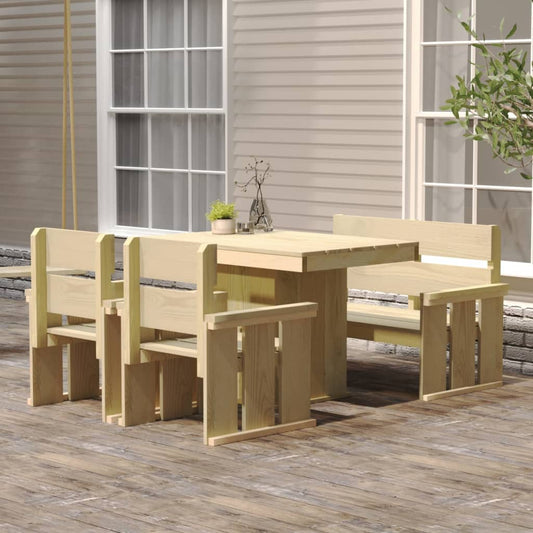 Berkfield 4 Piece Garden Dining Set Impregnated Pinewood