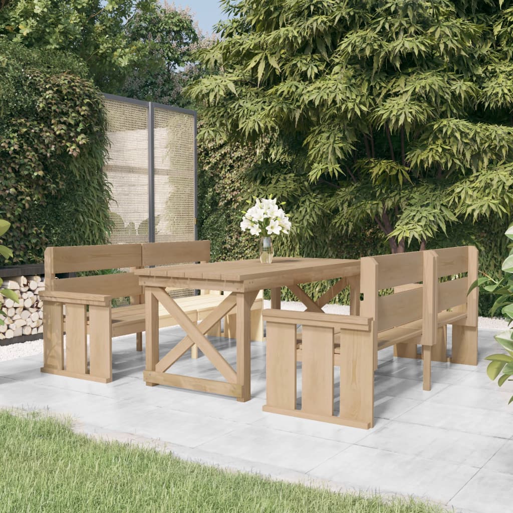 Berkfield 3 Piece Garden Dining Set Impregnated Solid Wood Pine