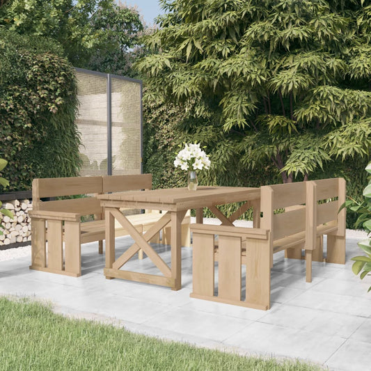 Berkfield 3 Piece Garden Dining Set Impregnated Solid Wood Pine