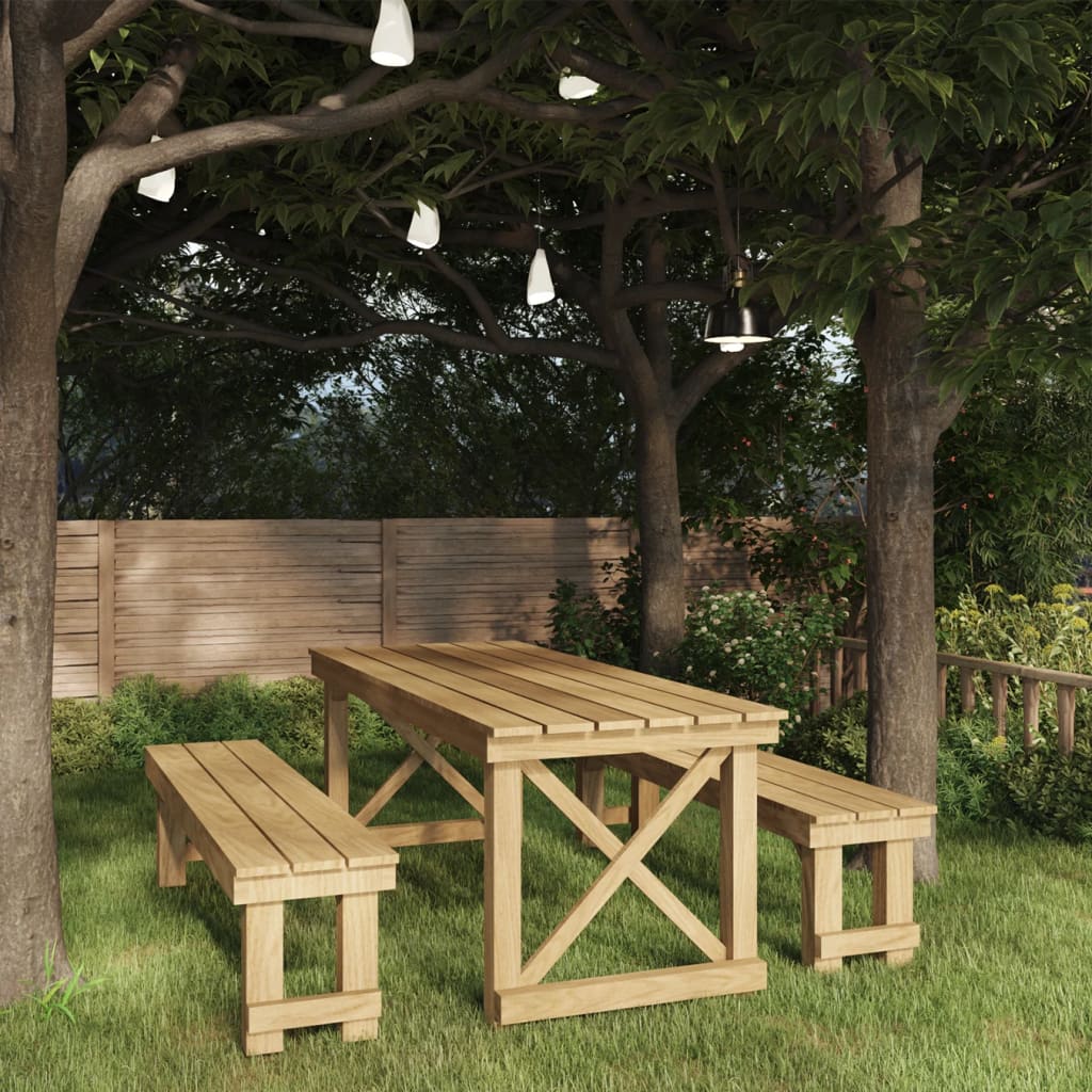 Berkfield 3 Piece Garden Dining Set Impregnated Pinewood