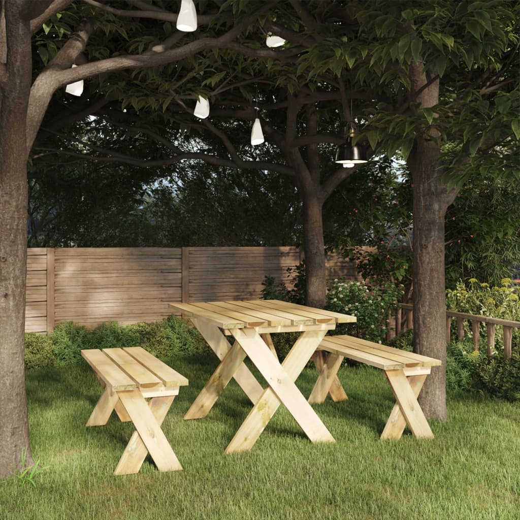 Berkfield 3 Piece Garden Dining Set Impregnated Pinewood
