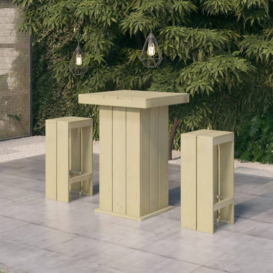 Berkfield 3 Piece Garden Bar Set Impregnated Pinewood