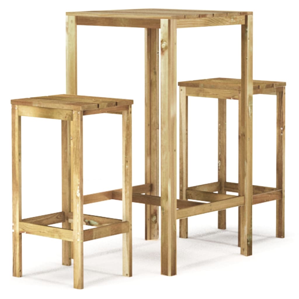 Berkfield 3 Piece Garden Bar Set Impregnated Pinewood