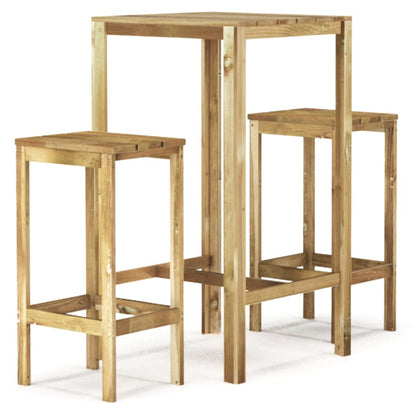Berkfield 3 Piece Garden Bar Set Impregnated Pinewood