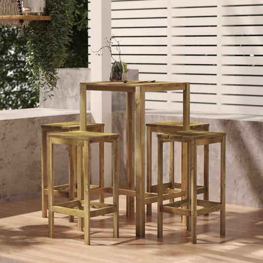 Berkfield 5 Piece Garden Bar Set Impregnated Pinewood