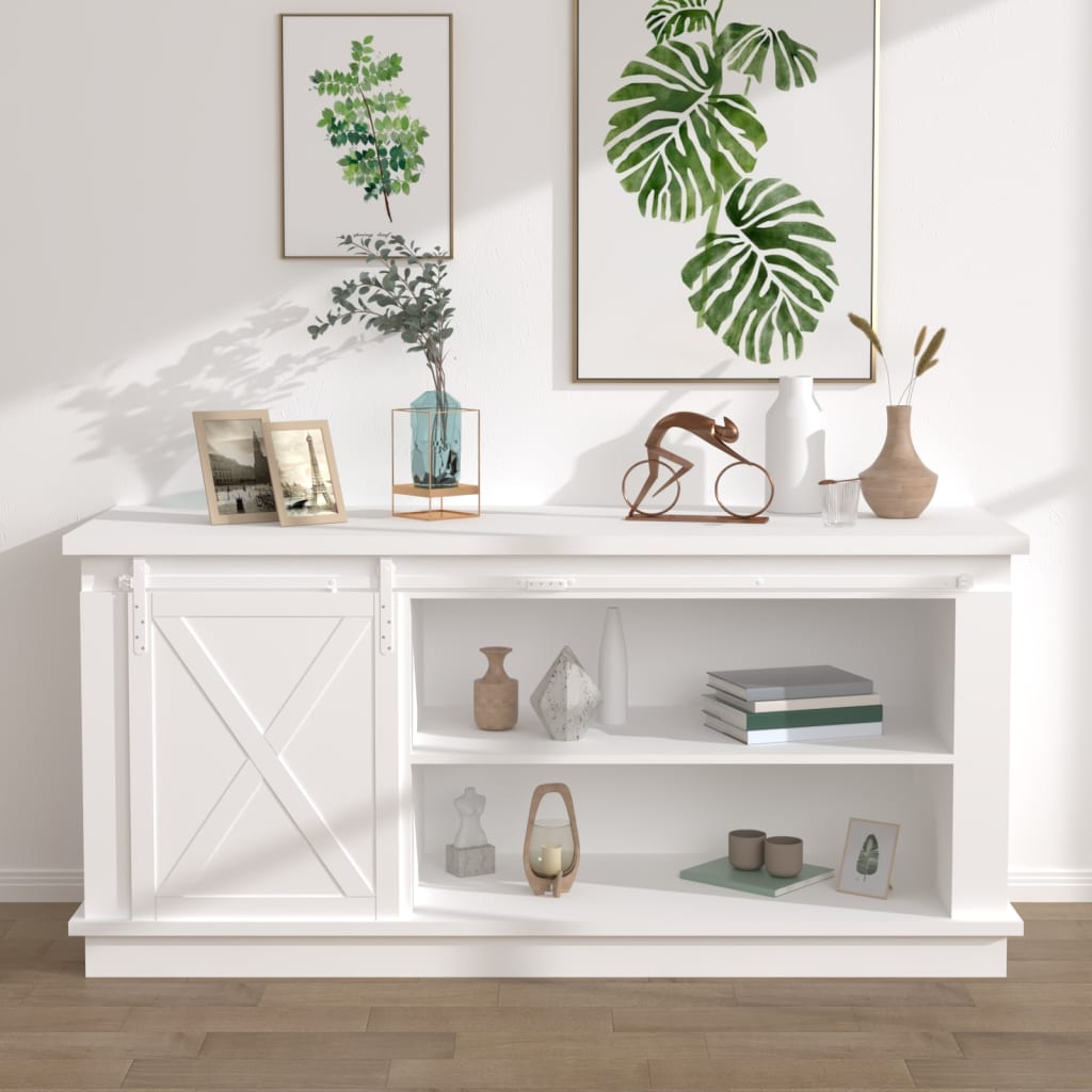 Berkfield Mini Sliding Cabinet Door Kit Carbon Steel White 183 cm