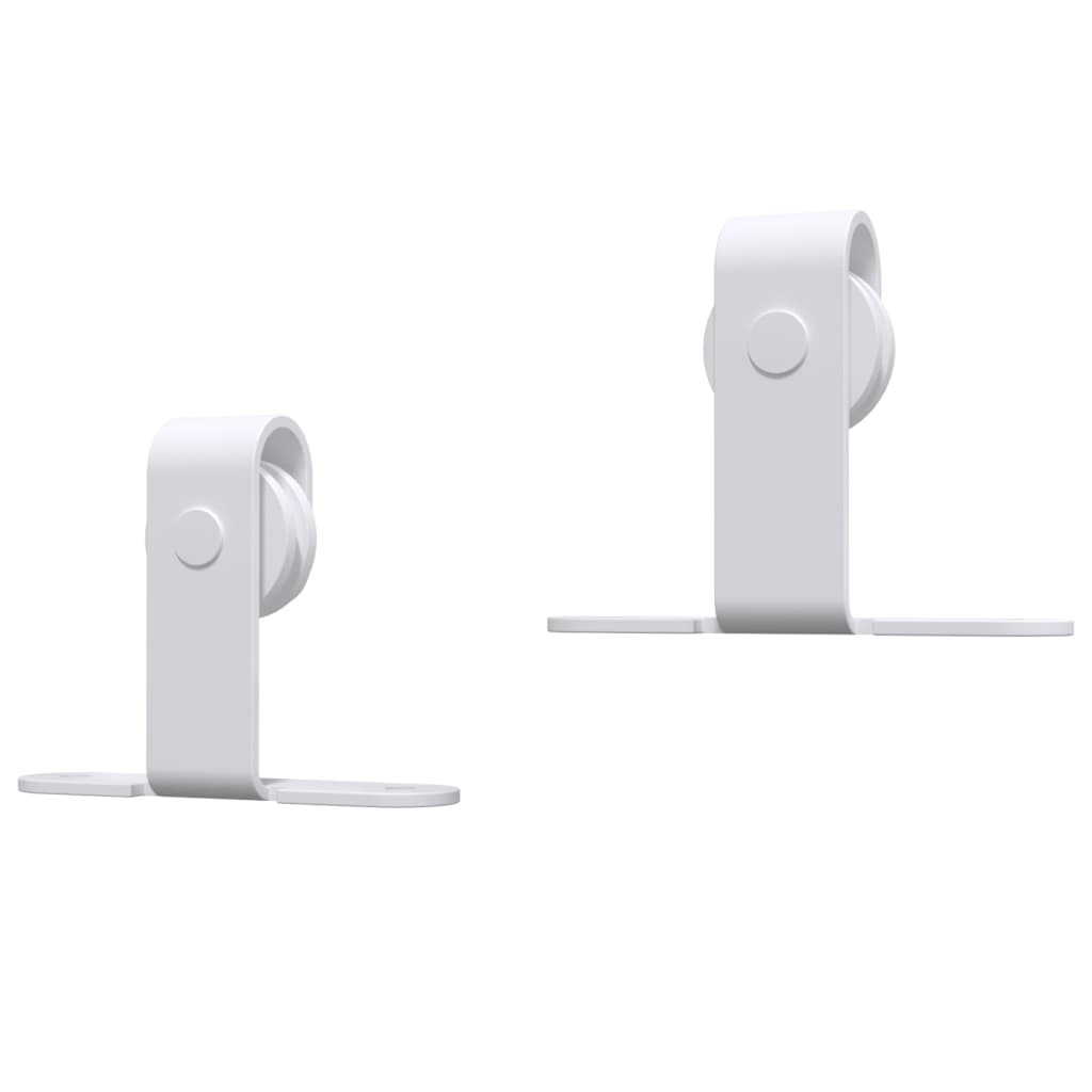 Berkfield Mini Sliding Cabinet Door Kit Carbon Steel White 183 cm