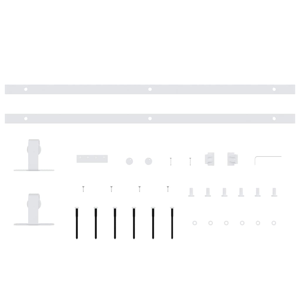 Berkfield Mini Sliding Cabinet Door Kit Carbon Steel White 152 cm