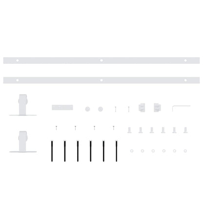 Berkfield Mini Sliding Cabinet Door Kit Carbon Steel White 152 cm