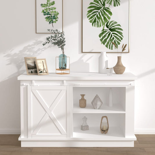 Berkfield Mini Sliding Cabinet Door Kit Carbon Steel White 152 cm