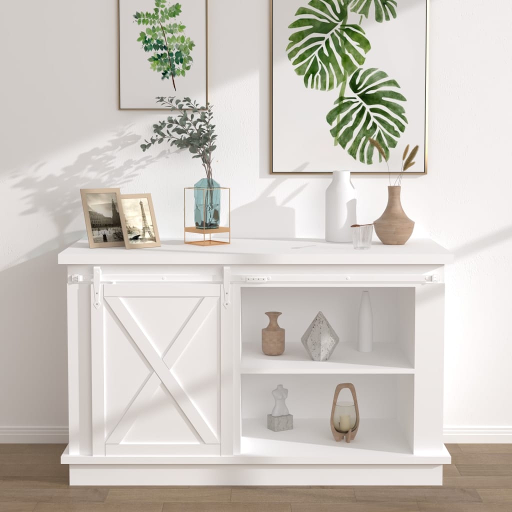 Berkfield Mini Sliding Cabinet Door Kit Carbon Steel White 122 cm