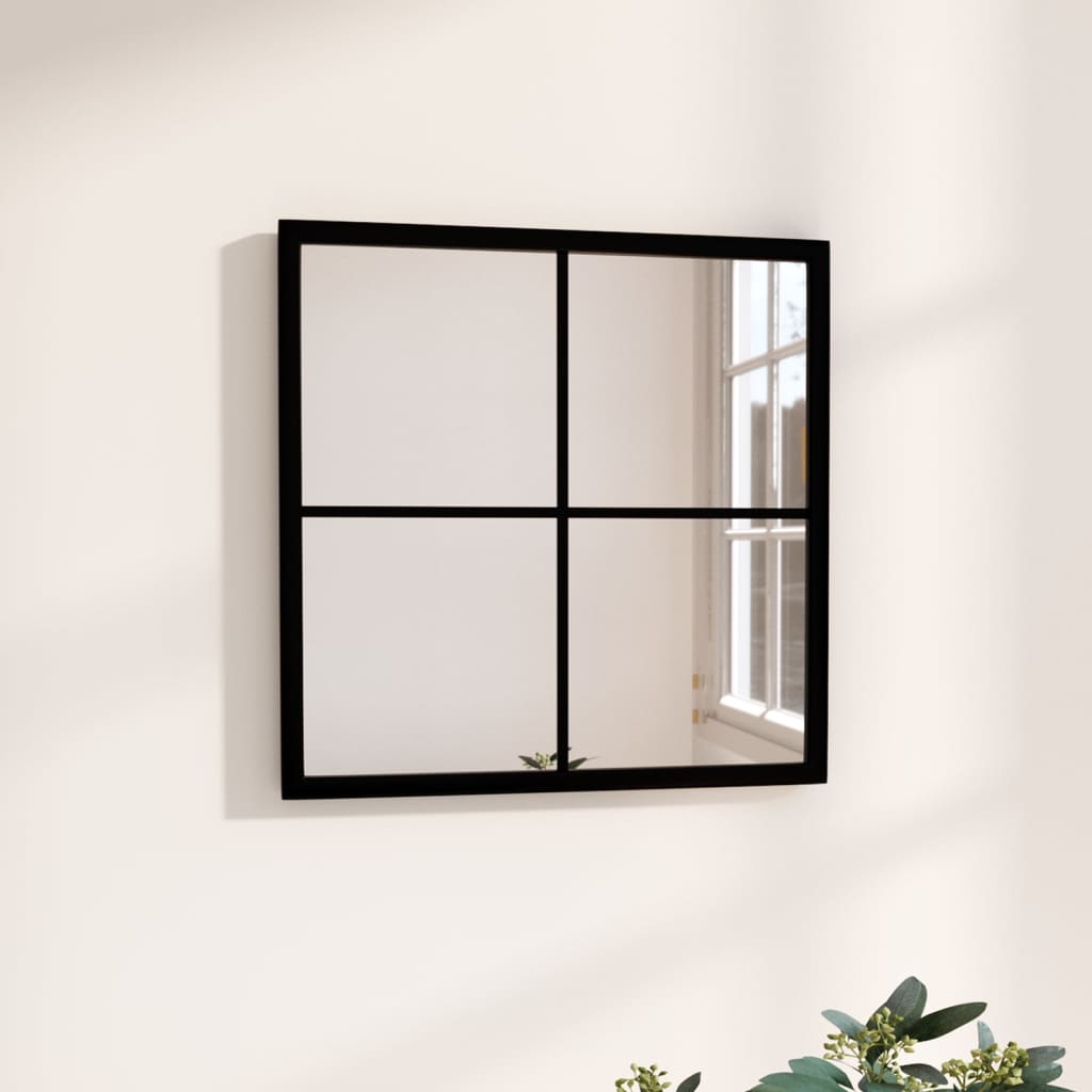 Berkfield Wall Mirror Black 40x40 cm Metal