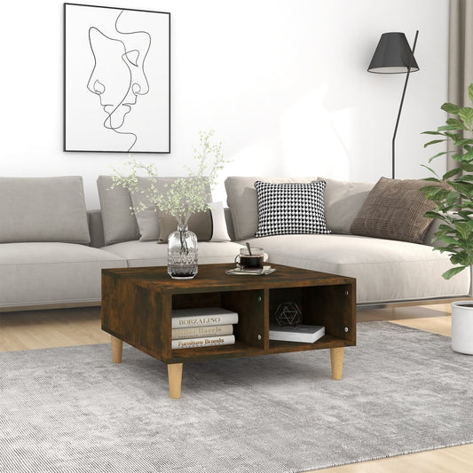 Berkfield Coffee Table Smoked Oak 60x60x30 cm Engineered Wood
