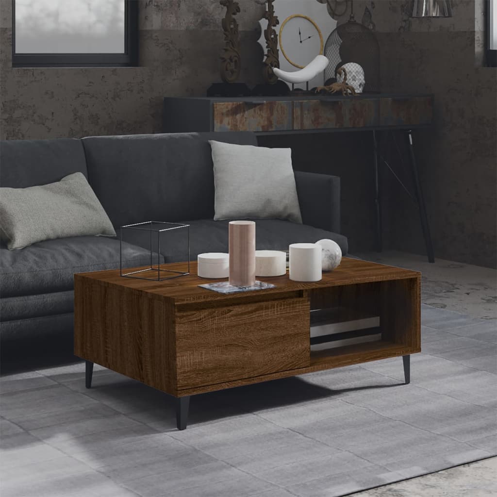 Berkfield Coffee Table Brown Oak 90x60x35 cm Engineered Wood