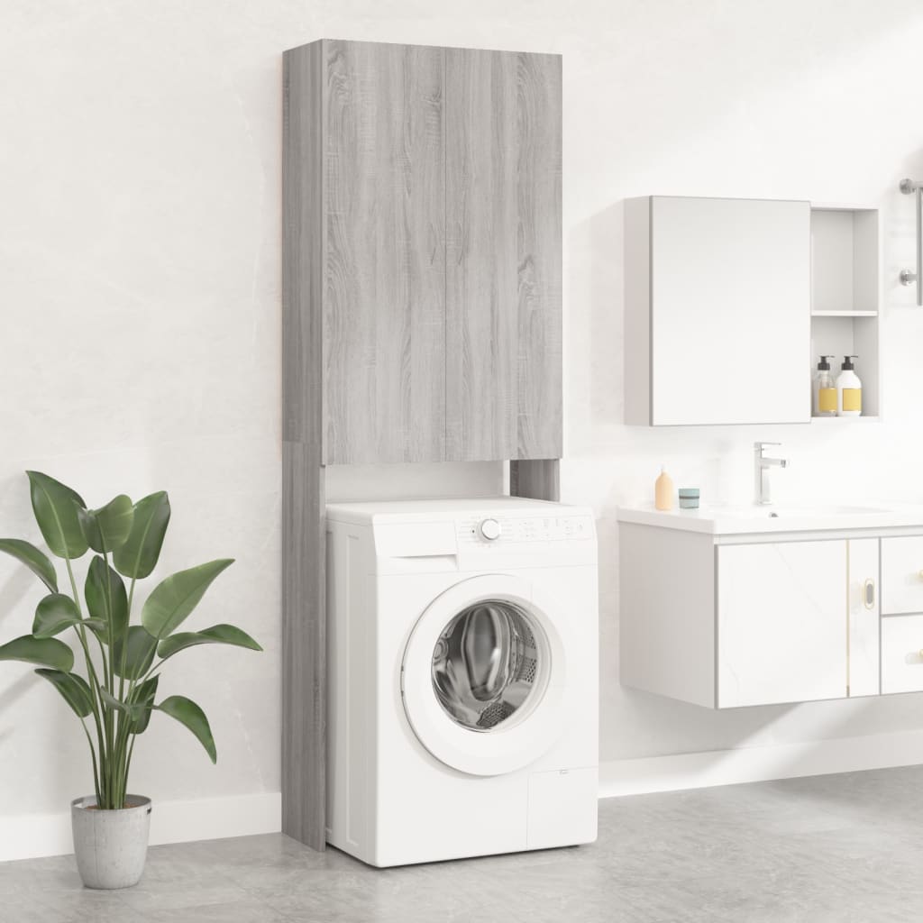 Berkfield Washing Machine Cabinet Grey sonoma 64x25.5x190 cm