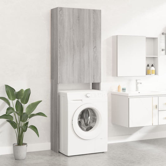 Berkfield Washing Machine Cabinet Grey sonoma 64x25.5x190 cm