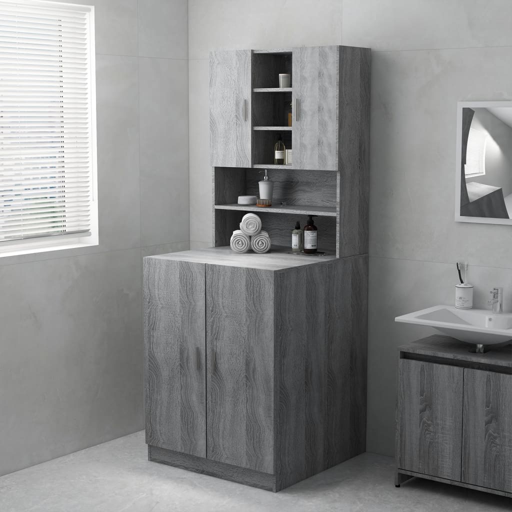 Berkfield Washing Machine Cabinet Grey sonoma 71x71.5x91.5 cm