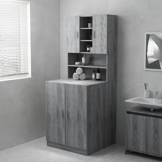 Berkfield Washing Machine Cabinet Grey sonoma 71x71.5x91.5 cm