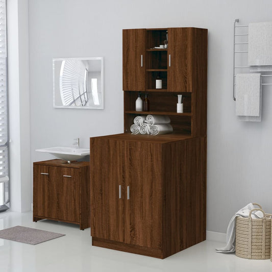 Berkfield Washing Machine Cabinet Brown Oak 71x71.5x91.5 cm