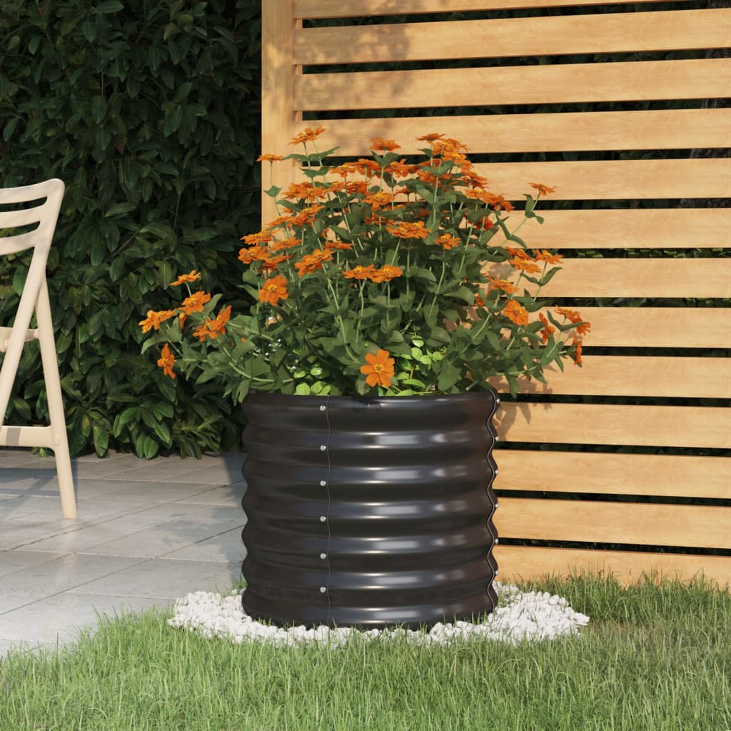 Berkfield Garden Planter Powder-coated Steel 40x40x36 cm Anthracite