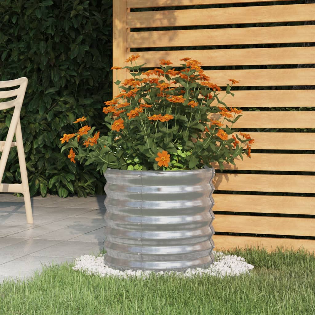Berkfield Garden Planter Powder-coated Steel 40x40x36 cm Silver