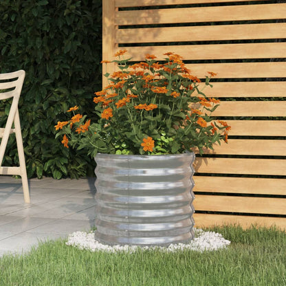 Berkfield Garden Planter Powder-coated Steel 40x40x36 cm Silver