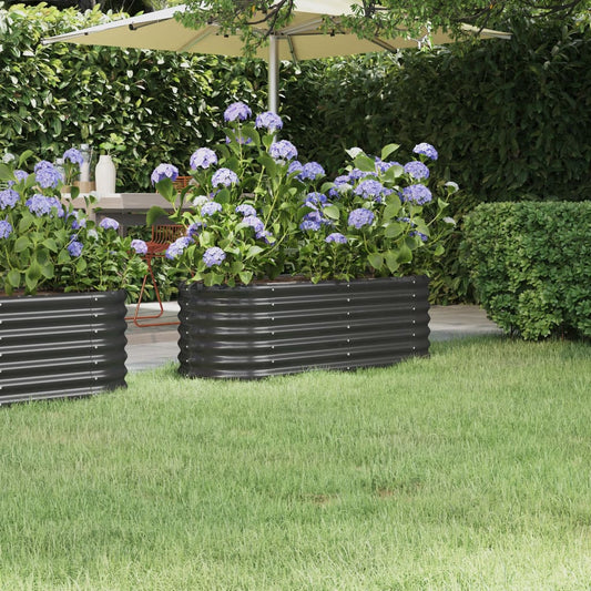 Berkfield Garden Raised Bed Powder-coated Steel 114x40x36 cm Anthracite