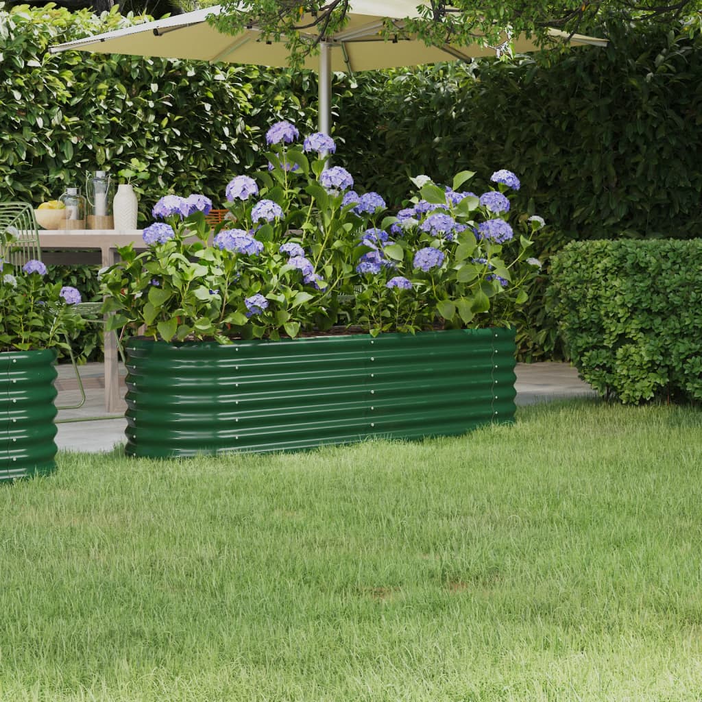 Berkfield Garden Raised Bed Powder-coated Steel 152x40x36 cm Green