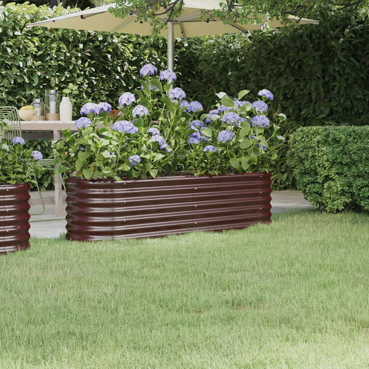 Berkfield Garden Raised Bed Powder-coated Steel 152x40x36 cm Brown