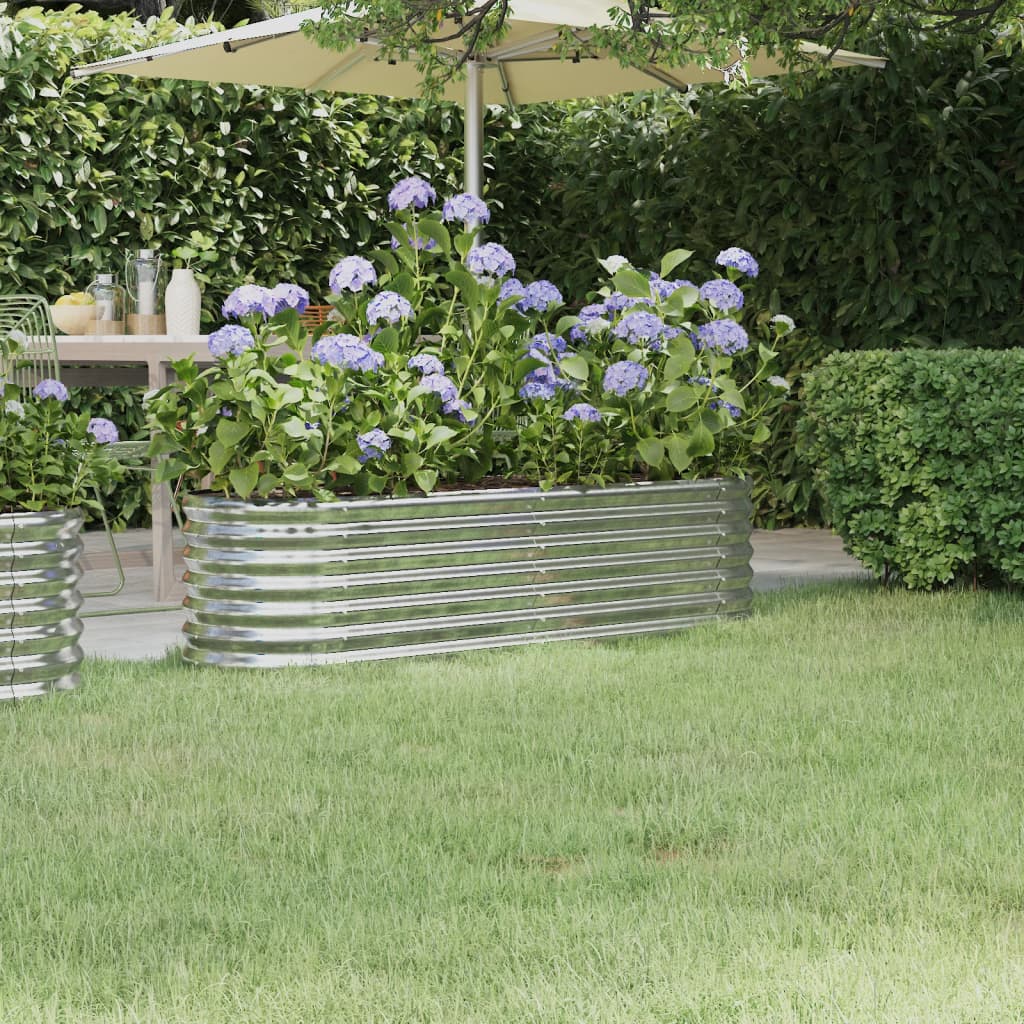 Berkfield Garden Raised Bed Powder-coated Steel 152x40x36 cm Silver