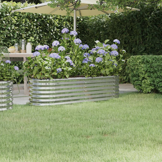 Berkfield Garden Raised Bed Powder-coated Steel 152x40x36 cm Silver