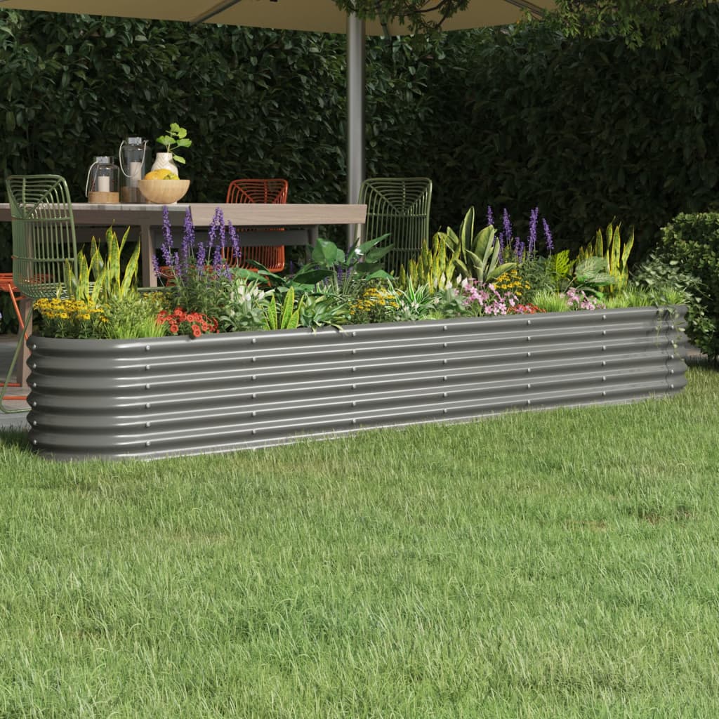 Berkfield Garden Raised Bed Powder-coated Steel 260x40x36 cm Grey