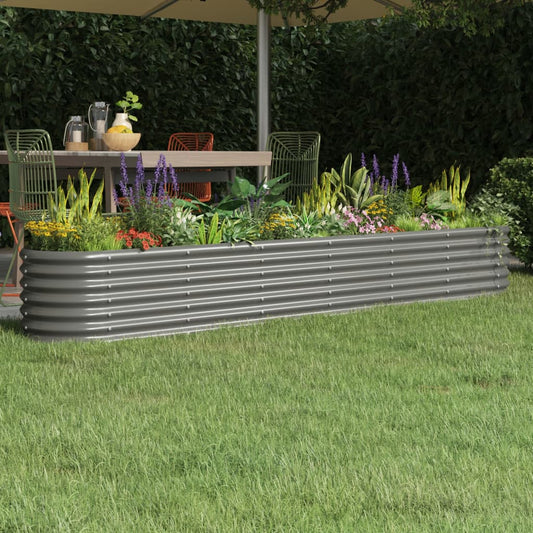 Berkfield Garden Raised Bed Powder-coated Steel 260x40x36 cm Grey