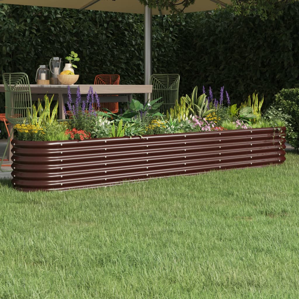Berkfield Garden Raised Bed Powder-coated Steel 260x40x36 cm Brown