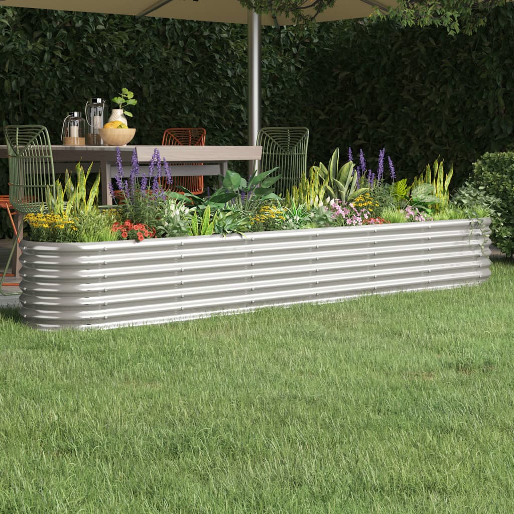 Berkfield Garden Raised Bed Powder-coated Steel 260x40x36 cm Silver
