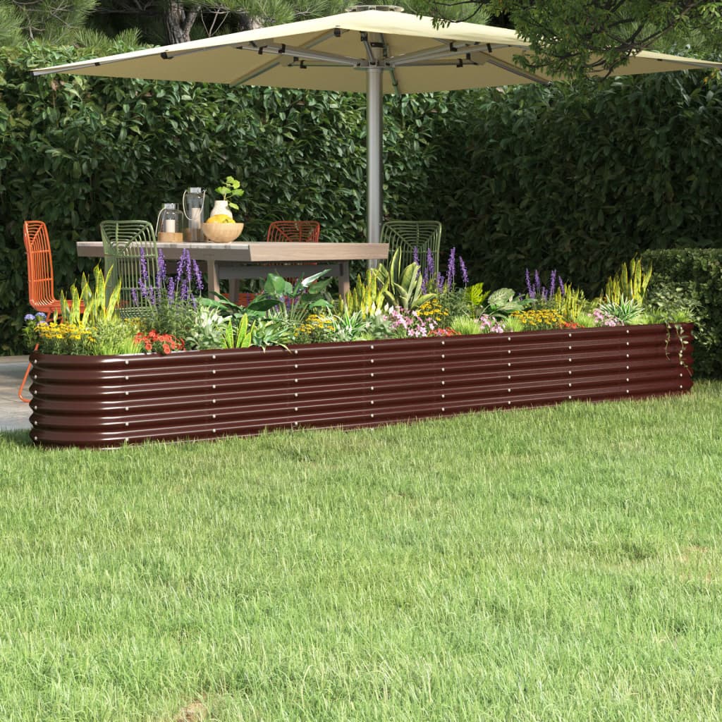 Berkfield Garden Raised Bed Powder-coated Steel 332x40x36 cm Brown