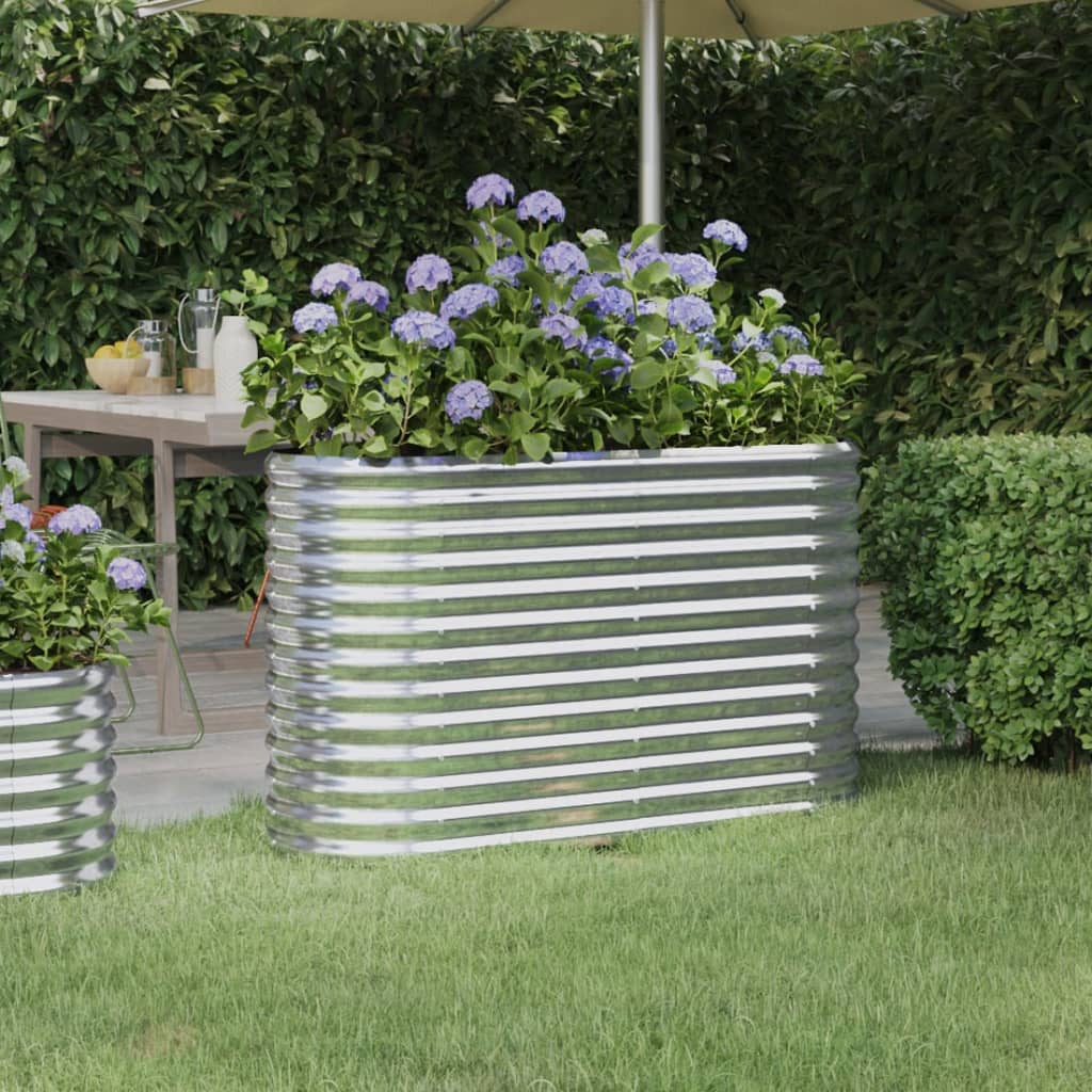 Berkfield Garden Raised Bed Powder-coated Steel 114x40x68 cm Silver
