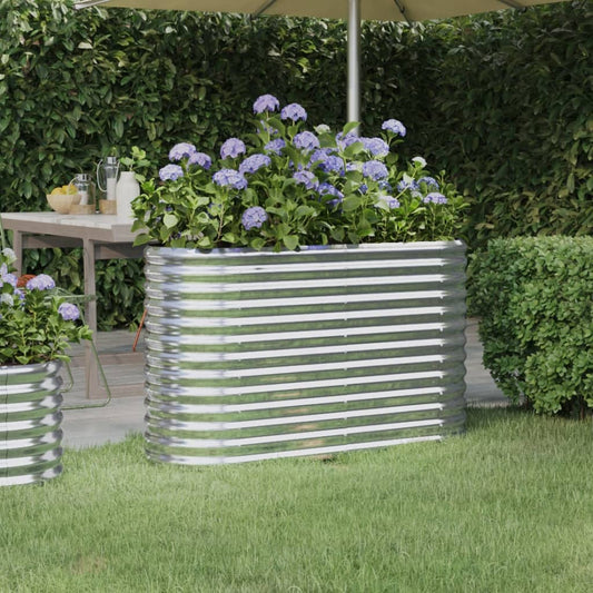 Berkfield Garden Raised Bed Powder-coated Steel 114x40x68 cm Silver
